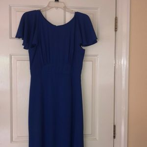 Royal Blue capped sleeve prom dress